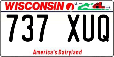 WI license plate 737XUQ