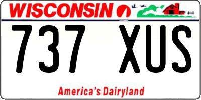 WI license plate 737XUS