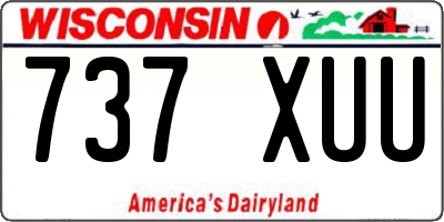 WI license plate 737XUU