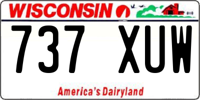 WI license plate 737XUW