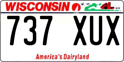 WI license plate 737XUX