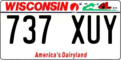 WI license plate 737XUY