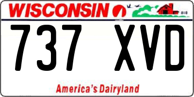 WI license plate 737XVD
