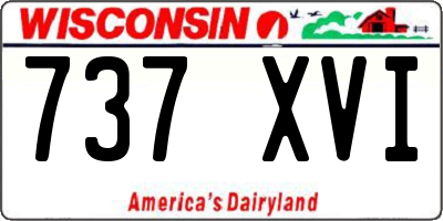 WI license plate 737XVI