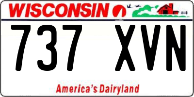 WI license plate 737XVN