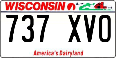 WI license plate 737XVO