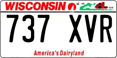 WI license plate 737XVR