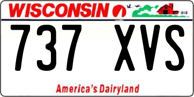 WI license plate 737XVS