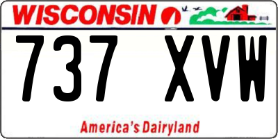 WI license plate 737XVW