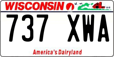 WI license plate 737XWA
