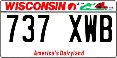 WI license plate 737XWB
