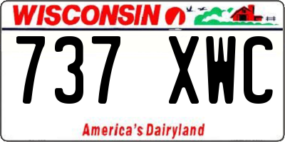 WI license plate 737XWC