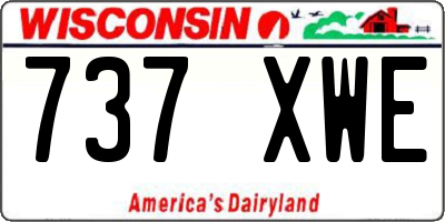 WI license plate 737XWE