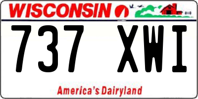 WI license plate 737XWI
