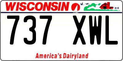 WI license plate 737XWL