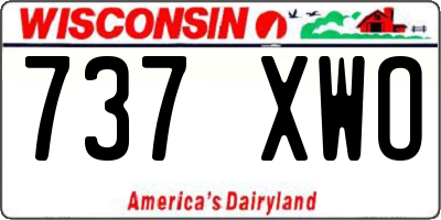 WI license plate 737XWO