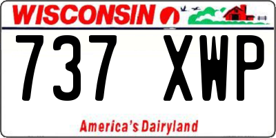 WI license plate 737XWP