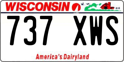 WI license plate 737XWS