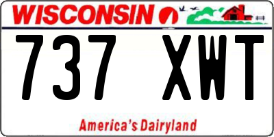 WI license plate 737XWT