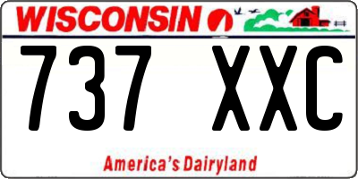 WI license plate 737XXC