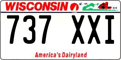 WI license plate 737XXI