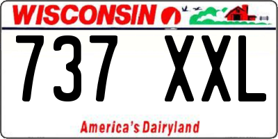 WI license plate 737XXL