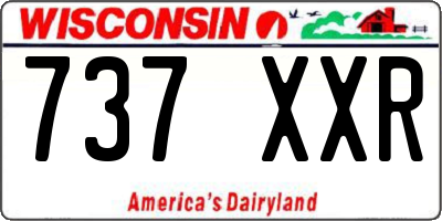 WI license plate 737XXR