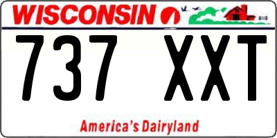 WI license plate 737XXT