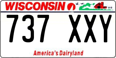 WI license plate 737XXY