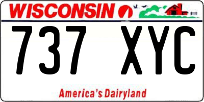 WI license plate 737XYC