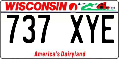 WI license plate 737XYE