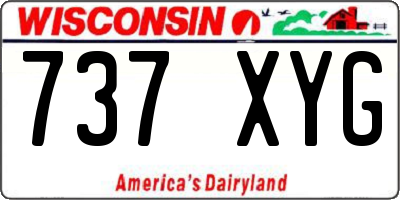 WI license plate 737XYG