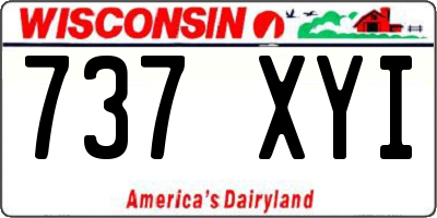 WI license plate 737XYI