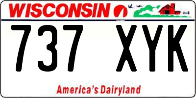 WI license plate 737XYK