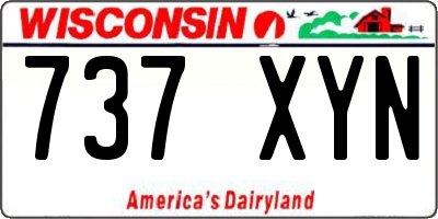 WI license plate 737XYN