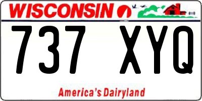 WI license plate 737XYQ