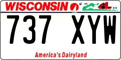 WI license plate 737XYW