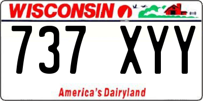 WI license plate 737XYY
