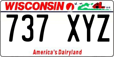 WI license plate 737XYZ