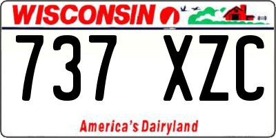 WI license plate 737XZC