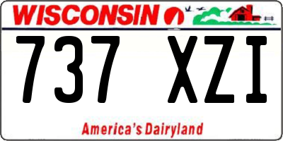 WI license plate 737XZI