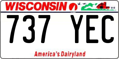 WI license plate 737YEC