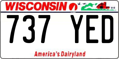 WI license plate 737YED