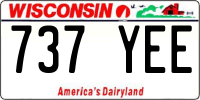 WI license plate 737YEE