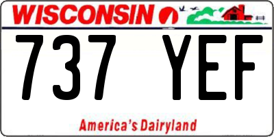 WI license plate 737YEF