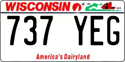 WI license plate 737YEG