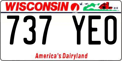 WI license plate 737YEO