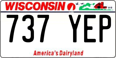 WI license plate 737YEP