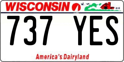 WI license plate 737YES