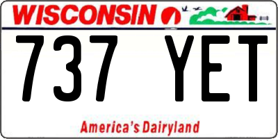 WI license plate 737YET